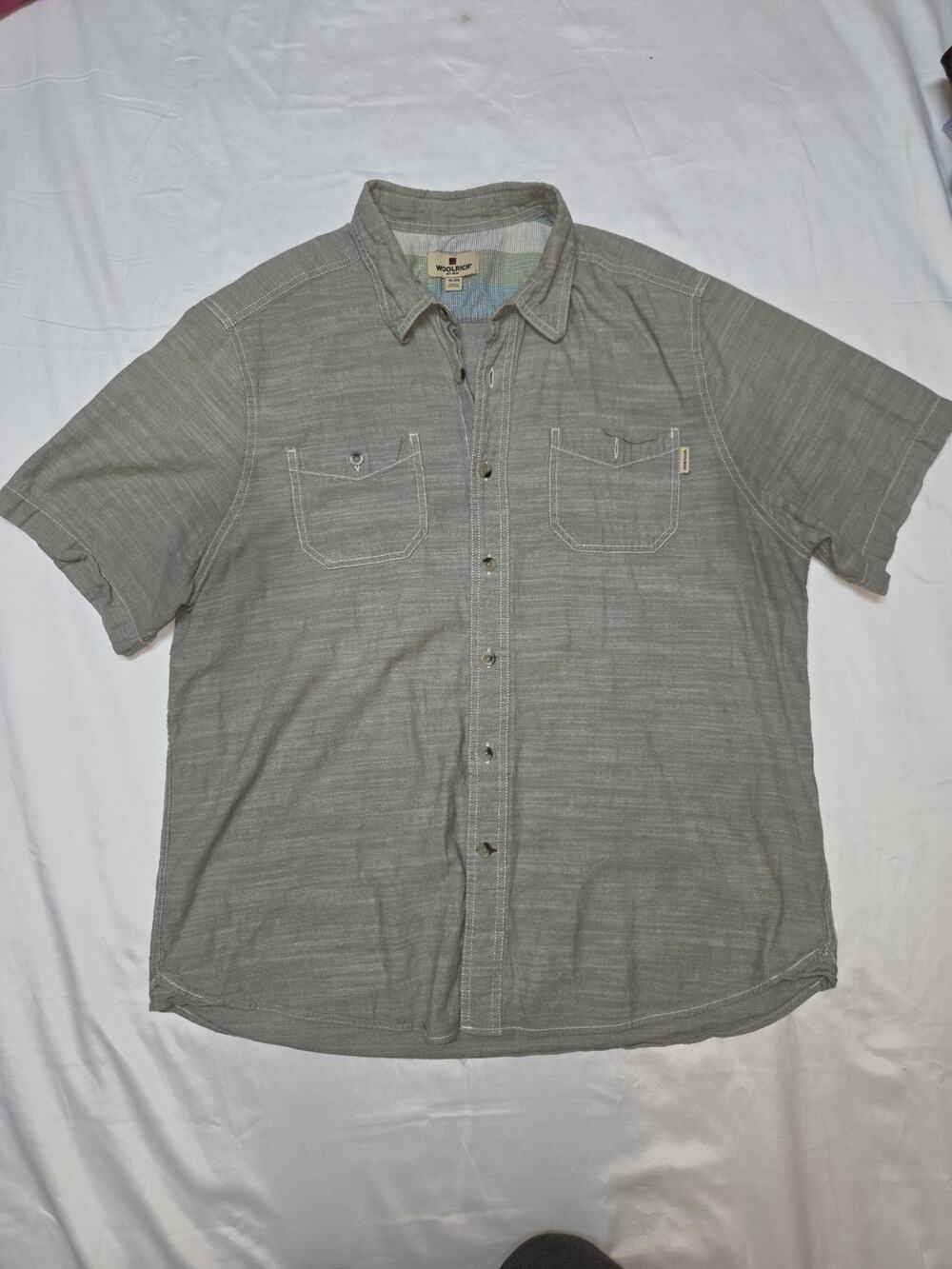 Woolrich Men's Short Sleeve Camp Shirt, Button-Up, Rust, Size XL